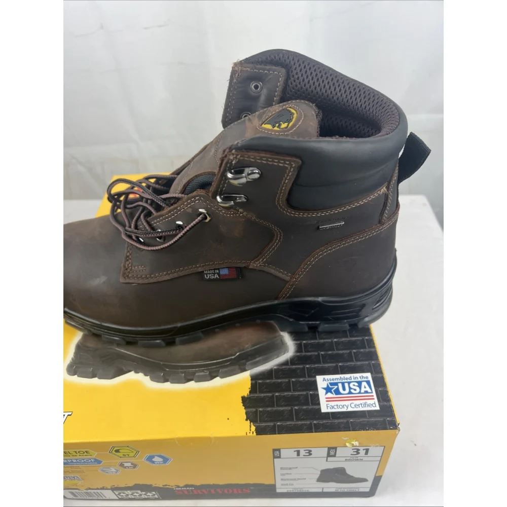 Herman Survivor Steel Toe Work Shoes Black Lace Up Mens 13